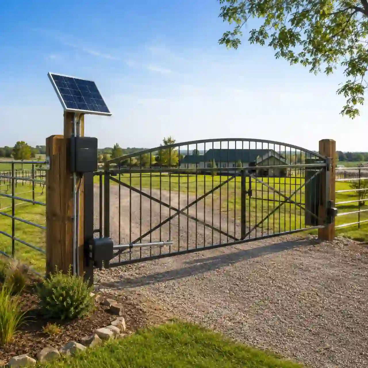 Automated cantilever gate installed on a ranch near Burley