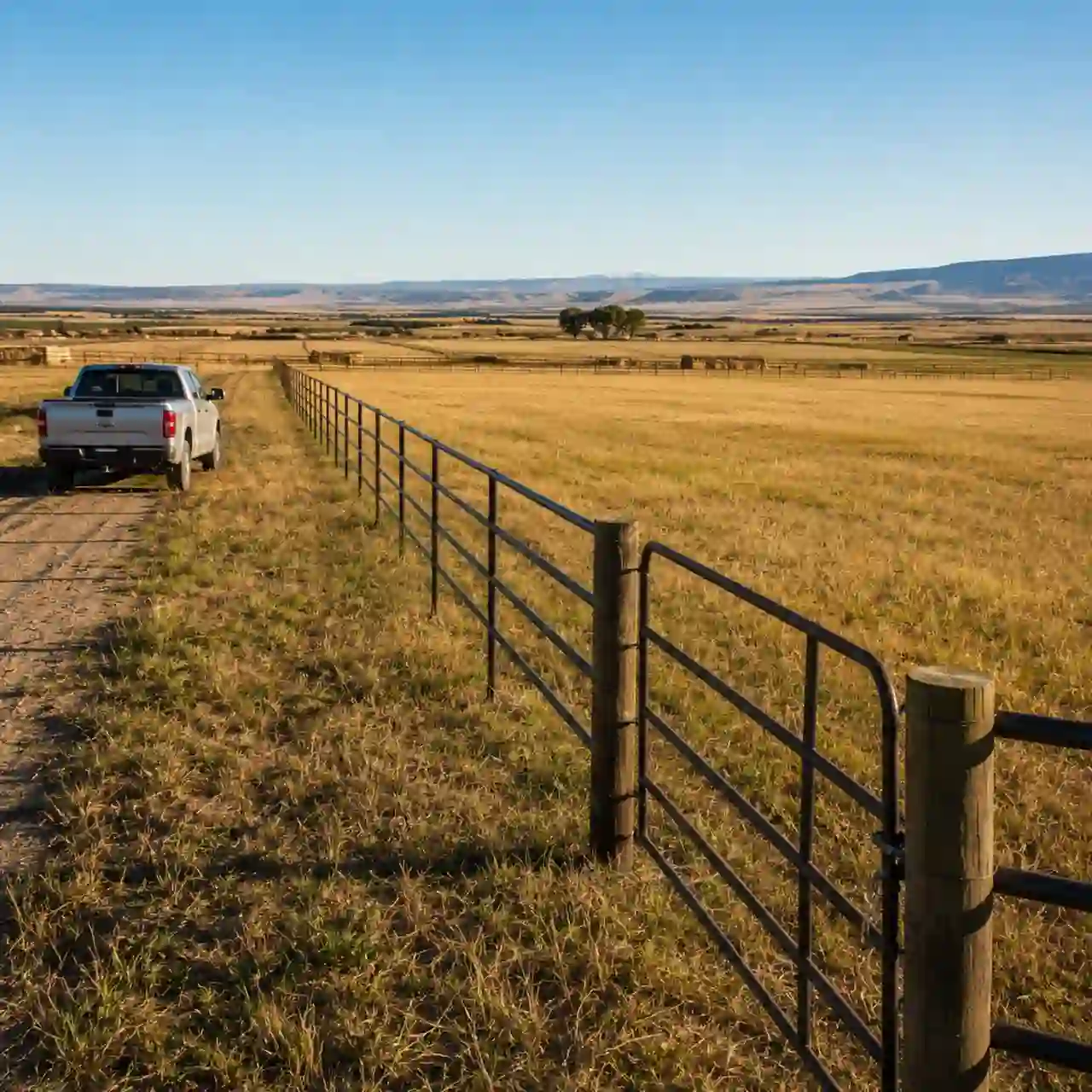 Barbed wire fencing installed on a farm near Burley