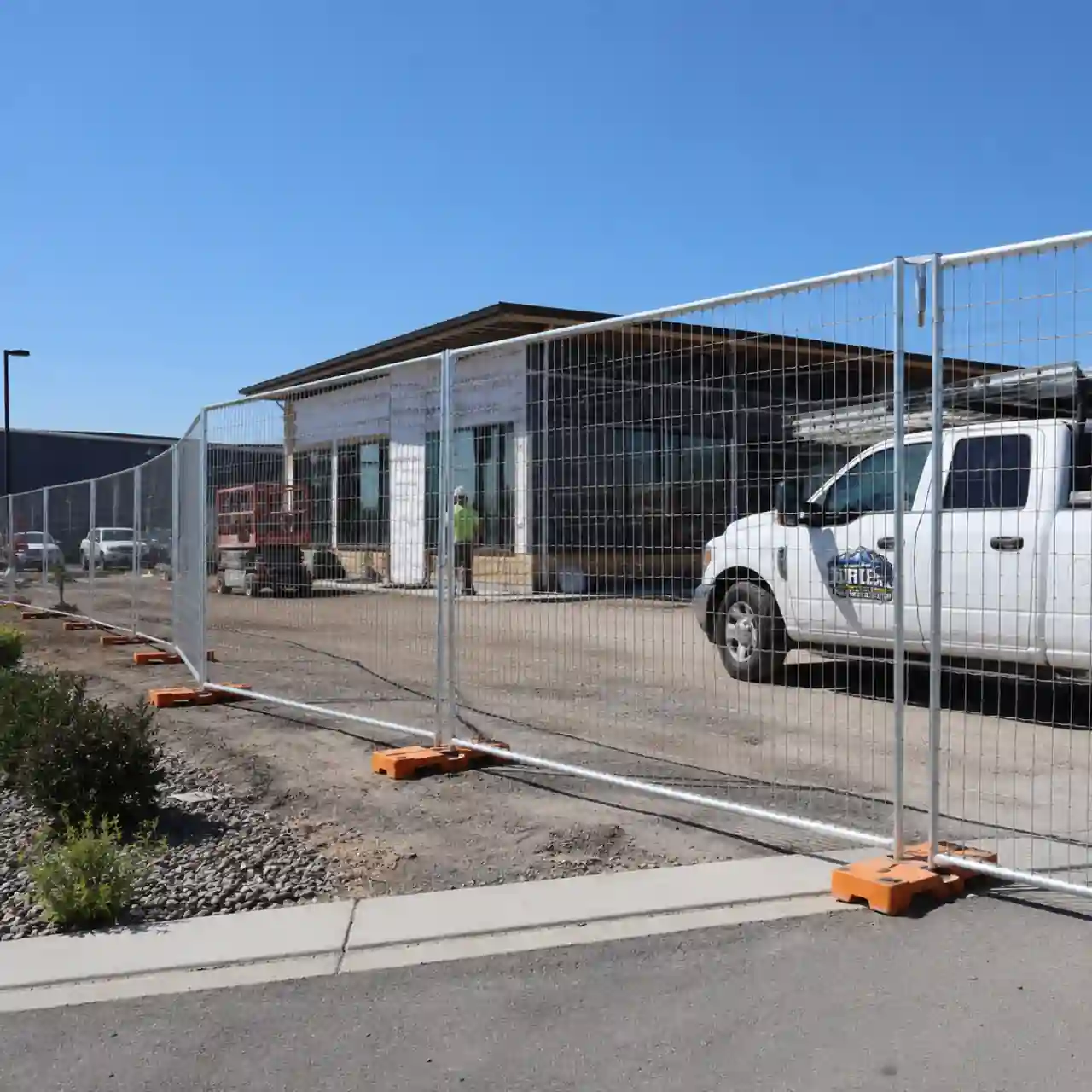 Temporary construction fencing installed near Burley