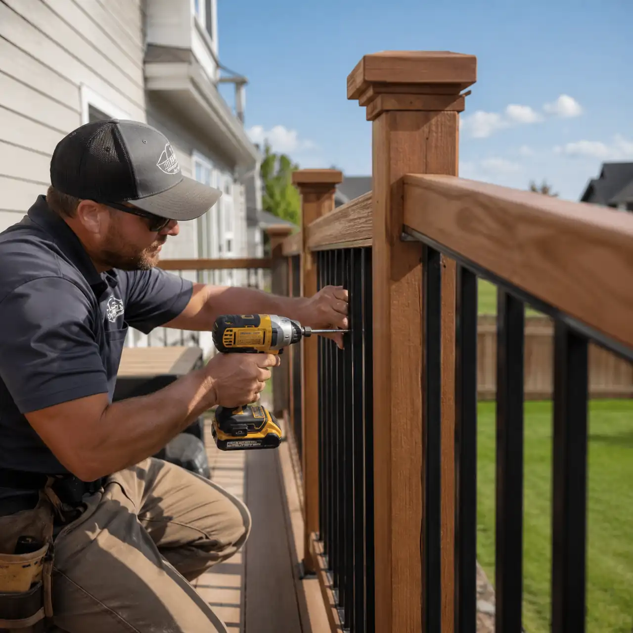 Burley Idaho Fence Pros crew building a custom deck near Burley